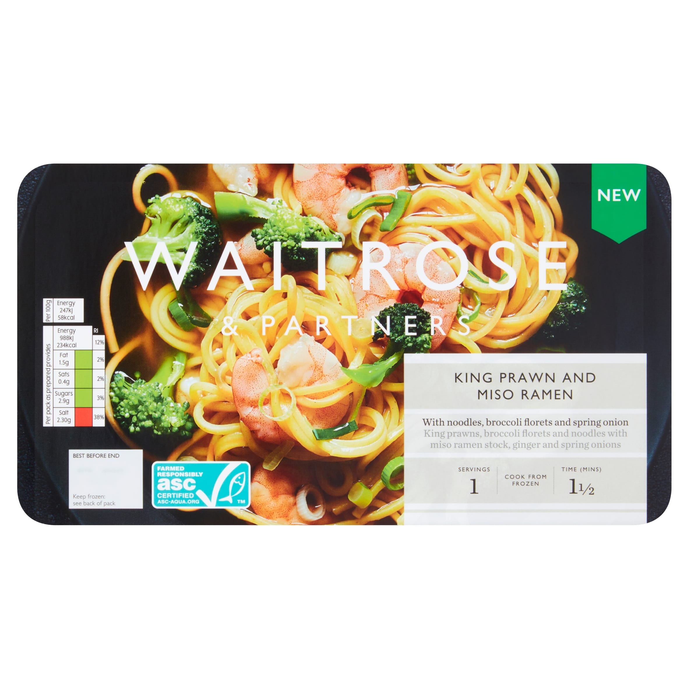 4 Waitrose Partners King Prawn and Miso Ramen 250g