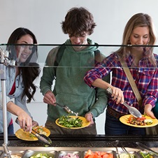 Students at salad bar