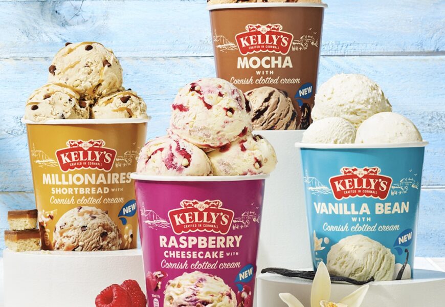 New Ice Cream Packaging and Flavors Unveiled by Kelly’s of Cornwall in UK